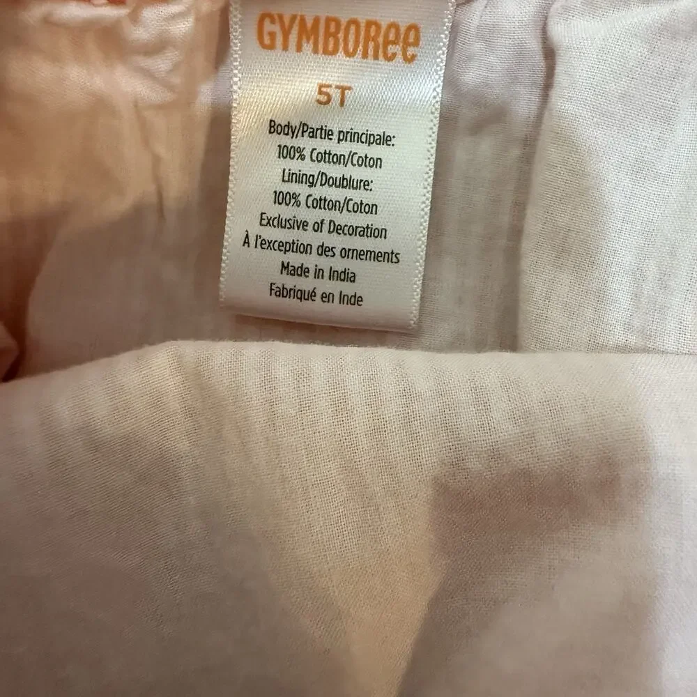 Gymboree Girls Pink/White Striped Seersucker Fruit Romper 5T Sleeveless